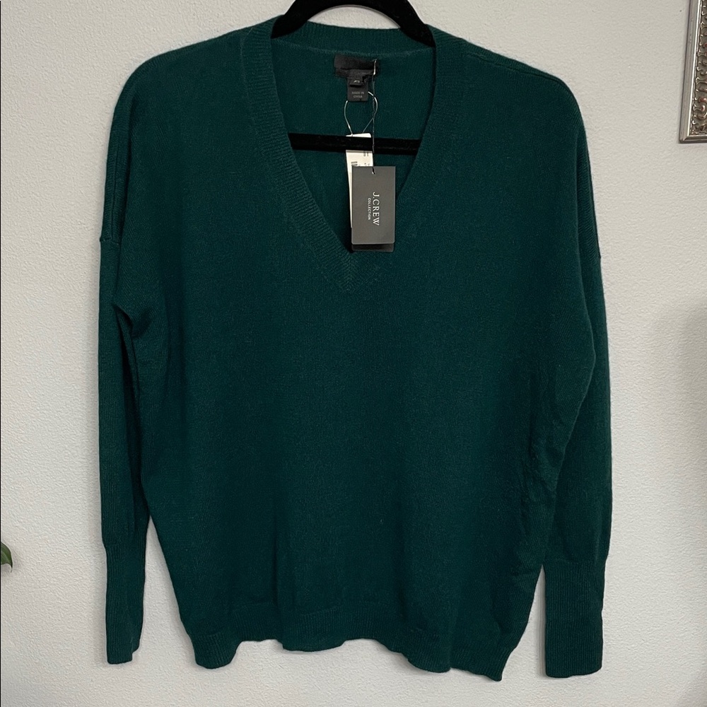 J. Crew Oversized V-Neck Italian Cashmere Sweater XS